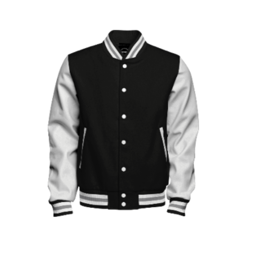 FAUX LEATHER VARSITY JACKETS