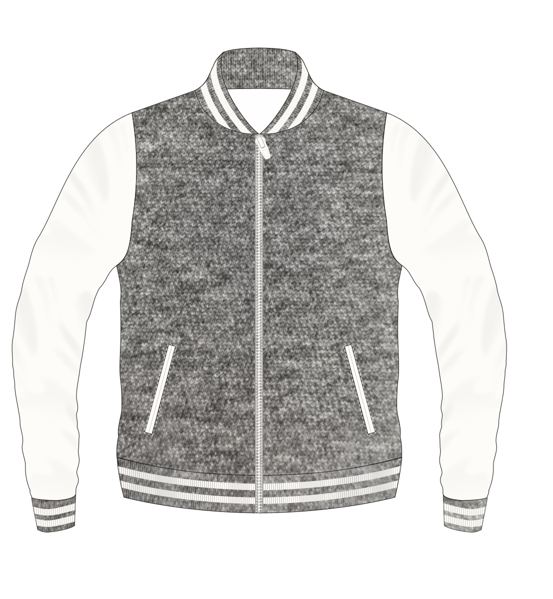 FLEECE VARSITY JACKETS (ZIP)